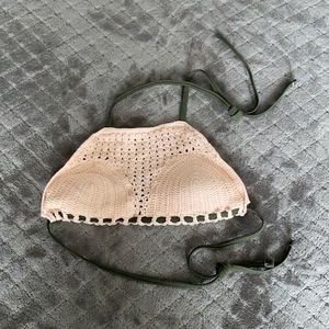 Xhiliration crochet halter bikini top